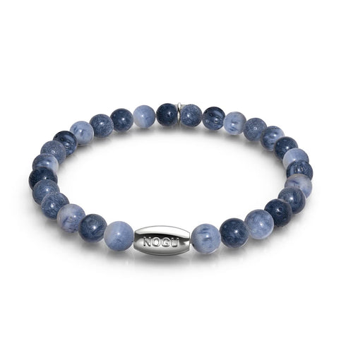 Bracelet en ormeau bleu denim x argent